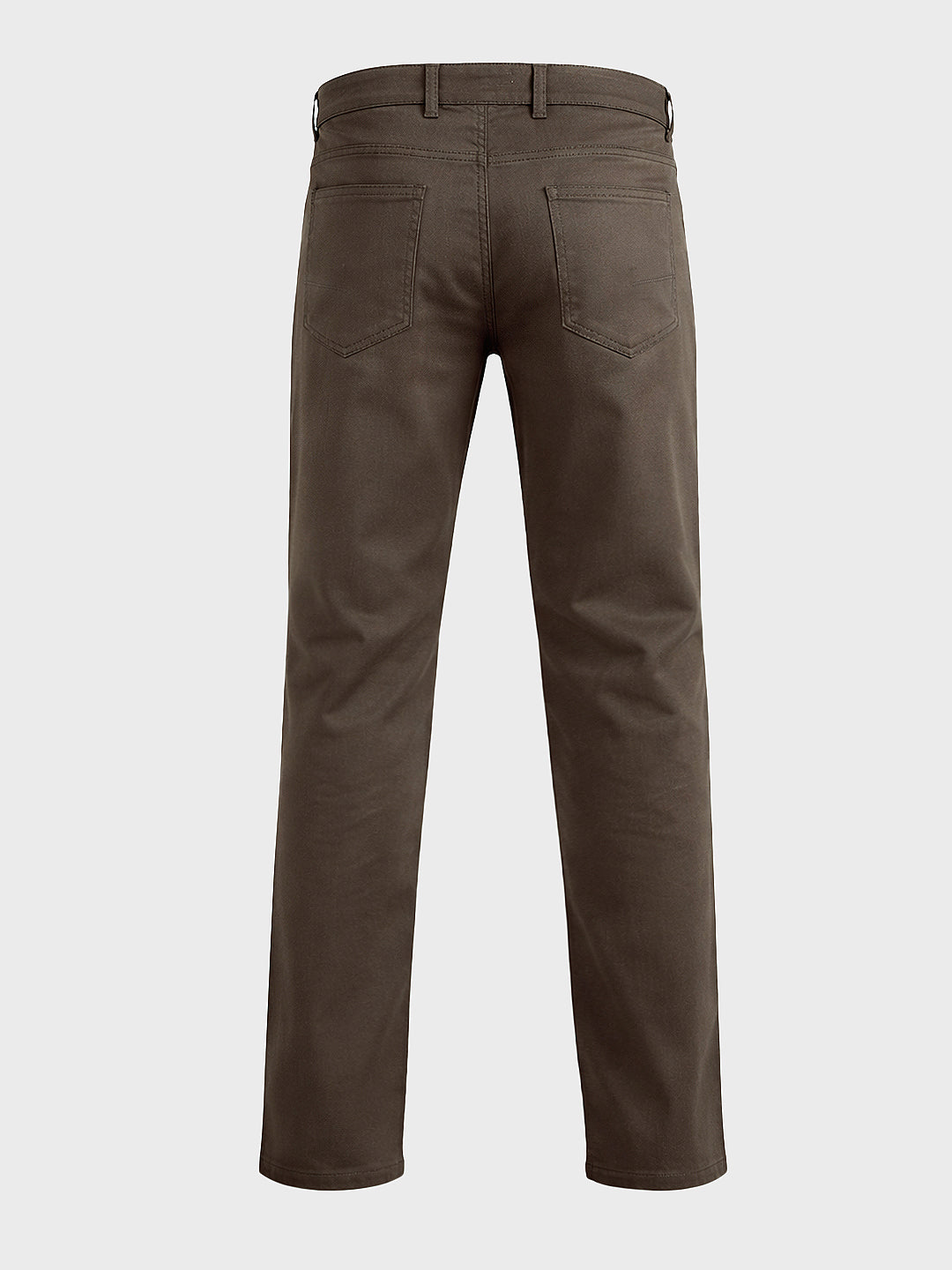 Men's Brown Regular Fit Solid Casual Chinos