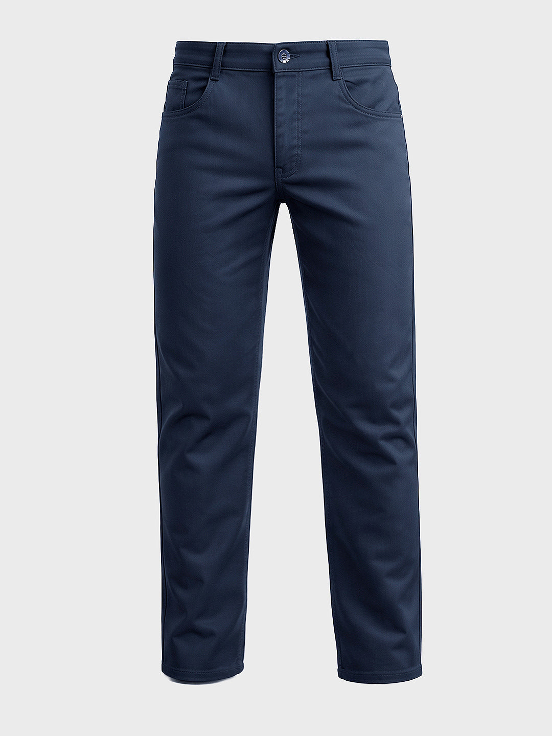 Men's Blue Regular Fit Solid Casual Chinos