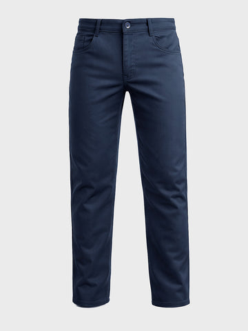 Men's Blue Regular Fit Solid Casual Chinos