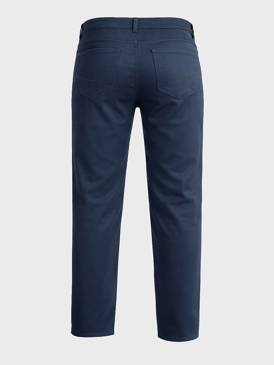 Men's Blue Regular Fit Solid Casual Chinos