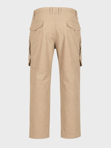 Men's Khaki Relaxed Fit Solid Casual Cargo