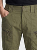Men's Green Regular Fit Solid Casual Cargo