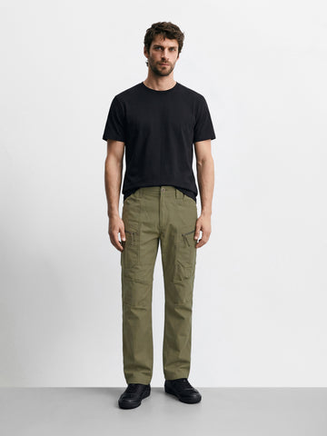 Men's Green Regular Fit Solid Casual Cargo