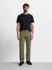 Men's Green Regular Fit Solid Casual Cargo