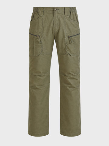 Men's Green Regular Fit Solid Casual Cargo