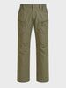 Men's Green Regular Fit Solid Casual Cargo