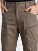 Men's Grey Regular Fit Solid Casual Cargo