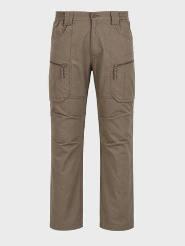 Men's Grey Regular Fit Solid Casual Cargo