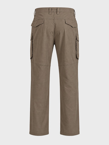 Men's Grey Regular Fit Solid Casual Cargo