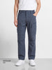 Men's Grey Regular Fit Solid Casual Cargo