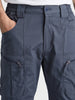 Men's Grey Regular Fit Solid Casual Cargo