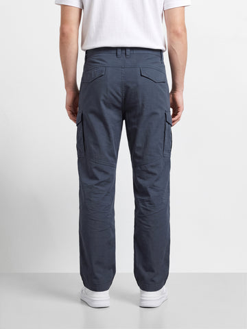 Men's Grey Regular Fit Solid Casual Cargo