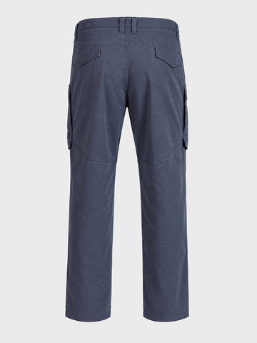 Men's Grey Regular Fit Solid Casual Cargo