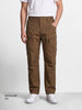 Men's Brown Regular Fit Solid Casual Cargo