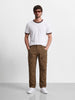 Men's Brown Regular Fit Solid Casual Cargo