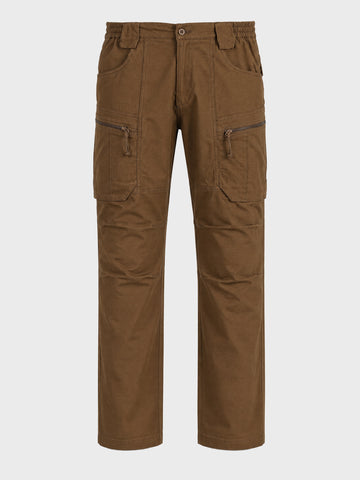 Men's Brown Regular Fit Solid Casual Cargo