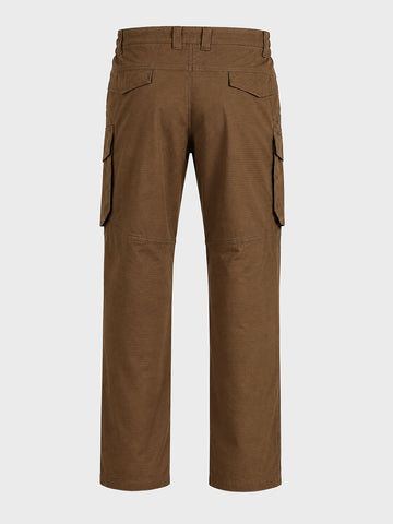 Men's Brown Regular Fit Solid Casual Cargo
