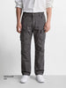 Men's Grey Regular Fit Solid Casual Cargo
