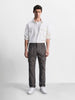 Men's Grey Regular Fit Solid Casual Cargo