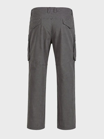 Men's Grey Regular Fit Solid Casual Cargo
