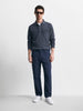 Men's Navy Blue Regular Fit Solid Casual Cargo