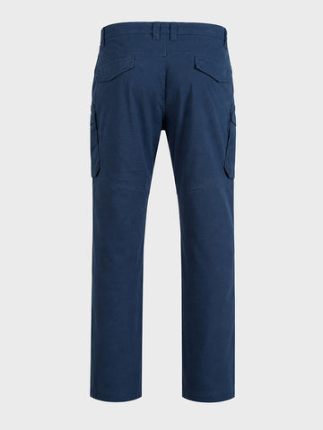 Men's Navy Blue Regular Fit Solid Casual Cargo