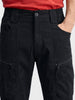 Men's Black Regular Fit Solid Casual Cargo