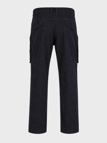 Men's Black Regular Fit Solid Casual Cargo