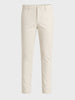 Men's Cream Slim Fit Solid Casual Chinos