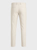 Men's Cream Slim Fit Solid Casual Chinos