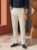 Men's Cream Slim Fit Solid Casual Chinos