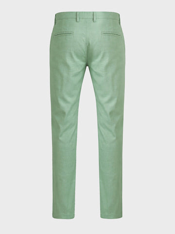 Men's Green Slim Fit Solid Casual Chinos