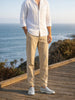 Men's Khaki Slim Fit Solid Casual Chinos