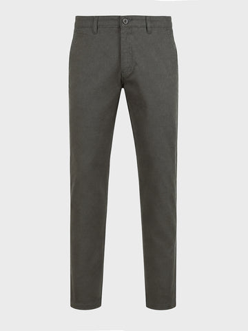 Men's Olive Slim Fit Solid Casual Chinos