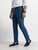 Men's Blue Slim Fit Solid Casual Chinos