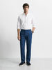 Men's Blue Slim Fit Solid Casual Chinos