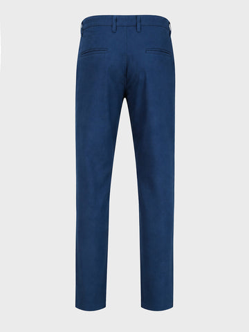 Men's Blue Slim Fit Solid Casual Chinos