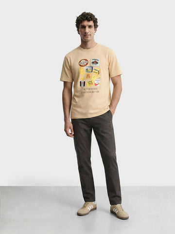 Men's Olive Slim Fit Solid Casual Chinos