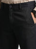 Men's Black Slim Fit Solid Casual Chinos