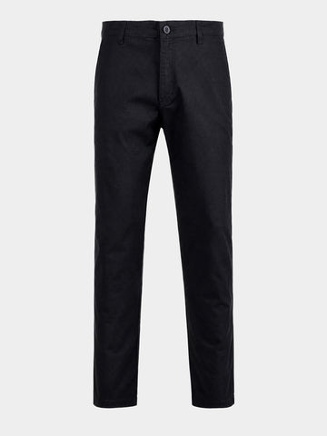 Men's Black Slim Fit Solid Casual Chinos