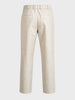 Men's Cream Regular Fit Solid Casual Trousers