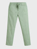 Men's Green Regular Fit Solid Casual Trousers
