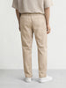 Men's Khaki Regular Fit Solid Casual Trousers