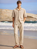 Men's Khaki Regular Fit Solid Casual Trousers