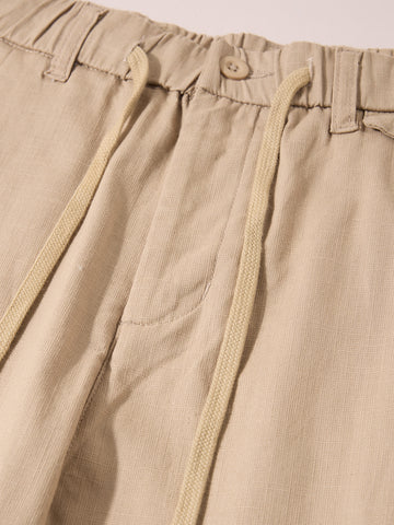 Men's Khaki Regular Fit Solid Casual Trousers