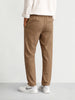 Men's Khaki Regular Fit Solid Casual Trousers