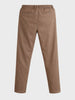 Men's Khaki Regular Fit Solid Casual Trousers