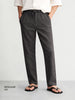 Men's Grey Regular Fit Solid Casual Trousers