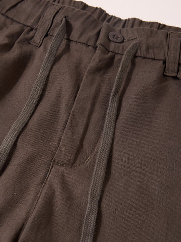 Men's Olive Regular Fit Solid Casual Trousers