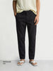 Men's Black Regular Fit Solid Casual Trousers